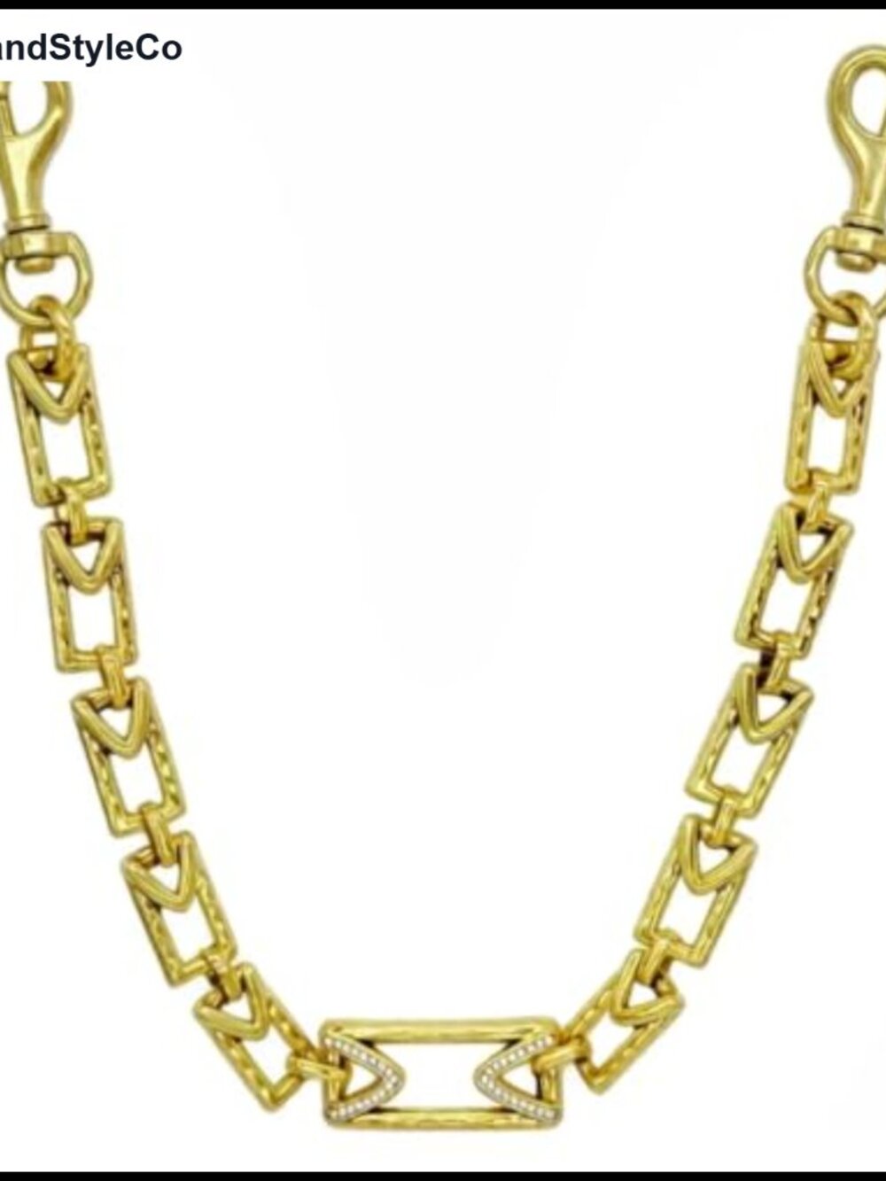 Brass Triangle Chain Bag Charm Purse Accessory